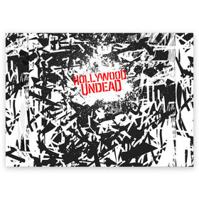 Поздравительная открытка с принтом Hollywood Undead в Белгороде, 100% бумага | плотность бумаги 280 г/м2, матовая, на обратной стороне линовка и место для марки
 | 