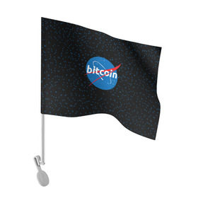 Флаг для автомобиля с принтом BITCOIN в стиле NASA в Белгороде, 100% полиэстер | Размер: 30*21 см | bitcoin | btc | crypto | биткоин | валюта | деньги | криптовалюта | майнер | майнинг | цифровое золото