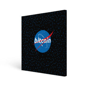 Холст квадратный с принтом BITCOIN в стиле NASA в Белгороде, 100% ПВХ |  | bitcoin | btc | crypto | биткоин | валюта | деньги | криптовалюта | майнер | майнинг | цифровое золото