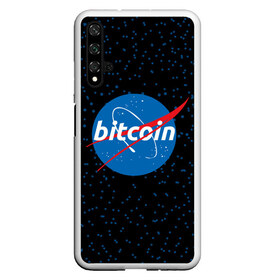 Чехол для Honor 20 с принтом BITCOIN в стиле NASA в Белгороде, Силикон | Область печати: задняя сторона чехла, без боковых панелей | bitcoin | btc | crypto | биткоин | валюта | деньги | криптовалюта | майнер | майнинг | цифровое золото