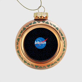 Стеклянный ёлочный шар с принтом BITCOIN в стиле NASA в Белгороде, Стекло | Диаметр: 80 мм | bitcoin | btc | crypto | биткоин | валюта | деньги | криптовалюта | майнер | майнинг | цифровое золото