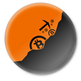 Значок с принтом BITCOIN MINER в Белгороде,  металл | круглая форма, металлическая застежка в виде булавки | bitcoin | btc | crypto | miner | mining | биткоин | валюта | деньги | криптовалюта | майнинг | цифровое золото