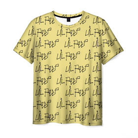 Мужская футболка 3D с принтом LiL PEEP Pattern в Белгороде, 100% полиэфир | прямой крой, круглый вырез горловины, длина до линии бедер | Тематика изображения на принте: band | cry baby | emo | lil peep | music | musician | rap | swag | логотип | музыка | музыкант | нытик. | рэп | сваг | эмо