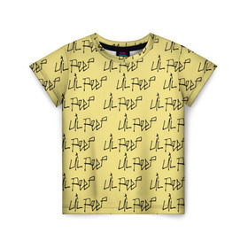 Детская футболка 3D с принтом LiL PEEP Pattern в Белгороде, 100% гипоаллергенный полиэфир | прямой крой, круглый вырез горловины, длина до линии бедер, чуть спущенное плечо, ткань немного тянется | band | cry baby | emo | lil peep | music | musician | rap | swag | логотип | музыка | музыкант | нытик. | рэп | сваг | эмо