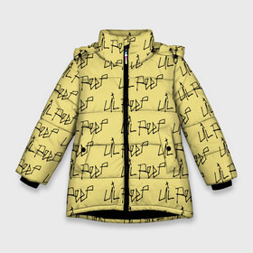 Зимняя куртка для девочек 3D с принтом LiL PEEP Pattern в Белгороде, ткань верха — 100% полиэстер; подклад — 100% полиэстер, утеплитель — 100% полиэстер. | длина ниже бедра, удлиненная спинка, воротник стойка и отстегивающийся капюшон. Есть боковые карманы с листочкой на кнопках, утяжки по низу изделия и внутренний карман на молнии. 

Предусмотрены светоотражающий принт на спинке, радужный светоотражающий элемент на пуллере молнии и на резинке для утяжки. | Тематика изображения на принте: band | cry baby | emo | lil peep | music | musician | rap | swag | логотип | музыка | музыкант | нытик. | рэп | сваг | эмо