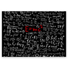 Поздравительная открытка с принтом Формулы E=mc2 в Белгороде, 100% бумага | плотность бумаги 280 г/м2, матовая, на обратной стороне линовка и место для марки
 | emc | альберт | доска | емс хипстер | мел | физик | физика | формула | энштейн