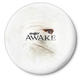 Значок с принтом Awake в Белгороде,  металл | круглая форма, металлическая застежка в виде булавки | awake | monster | skillet | джон купер | кори купер | рок