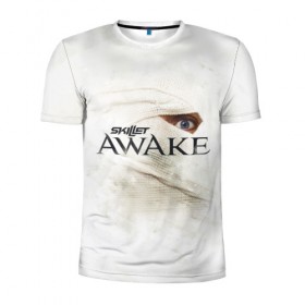 Мужская футболка 3D спортивная с принтом Awake в Белгороде, 100% полиэстер с улучшенными характеристиками | приталенный силуэт, круглая горловина, широкие плечи, сужается к линии бедра | awake | monster | skillet | джон купер | кори купер | рок