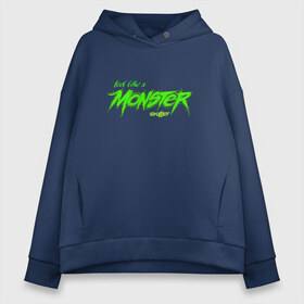 Женское худи Oversize хлопок с принтом Like a Monster в Белгороде, френч-терри — 70% хлопок, 30% полиэстер. Мягкий теплый начес внутри —100% хлопок | боковые карманы, эластичные манжеты и нижняя кромка, капюшон на магнитной кнопке | awake | monster | skillet | джон купер | кори купер | рок