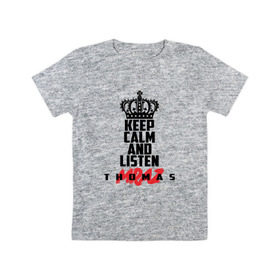 Детская футболка хлопок с принтом Keep calm and listen T.Mraz в Белгороде, 100% хлопок | круглый вырез горловины, полуприлегающий силуэт, длина до линии бедер | thomas mraz | томас | тхомас