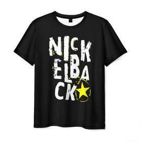 Мужская футболка 3D с принтом Nickelback в Белгороде, 100% полиэфир | прямой крой, круглый вырез горловины, длина до линии бедер | nickelback | никелбек | никл бек