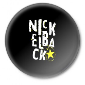 Значок с принтом Nickelback в Белгороде,  металл | круглая форма, металлическая застежка в виде булавки | nickelback | никелбек | никл бек