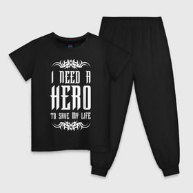 Детская пижама хлопок с принтом I need a Hero в Белгороде, 100% хлопок |  брюки и футболка прямого кроя, без карманов, на брюках мягкая резинка на поясе и по низу штанин
 | awake | hero | monster | skillet | джон купер | кори купер | рок