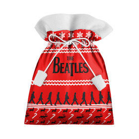 Подарочный 3D мешок с принтом Праздничный The Beatles в Белгороде, 100% полиэстер | Размер: 29*39 см | Тематика изображения на принте: beatles | the beatles | бител | битлз | битлс | битлы | группа | джон леннон | джордж харрисон | жуки | знак | красный | ливерпульская четвёрка | мерсибит | надпись | новогодний | новый год | пол маккартни | поп
