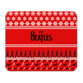 Коврик прямоугольный с принтом Праздничный The Beatles в Белгороде, натуральный каучук | размер 230 х 185 мм; запечатка лицевой стороны | Тематика изображения на принте: beatles | the beatles | бител | битлз | битлс | битлы | группа | джон леннон | джордж харрисон | жуки | знак | красный | ливерпульская четвёрка | мерсибит | надпись | новогодний | новый год | пол маккартни | поп