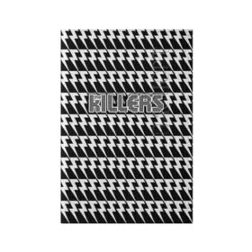 Обложка для паспорта матовая кожа с принтом The Killers в Белгороде, натуральная матовая кожа | размер 19,3 х 13,7 см; прозрачные пластиковые крепления | Тематика изображения на принте: 