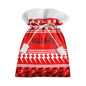 Подарочный 3D мешок с принтом Праздничный The Killers в Белгороде, 100% полиэстер | Размер: 29*39 см | Тематика изображения на принте: kilers | killers | the | the killers | альтернативн | брэндон флауэрс | дэйв кенинг | зе | знак | зэ | килер | килерс | красный | марк стормер | надпись | новогодний | новый год | праздник | рождество