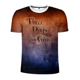 Мужская футболка 3D спортивная с принтом Three Days Grace в Белгороде, 100% полиэстер с улучшенными характеристиками | приталенный силуэт, круглая горловина, широкие плечи, сужается к линии бедра | band | metal | music | rock | атрибутика | группа | метал | музыка | рок
