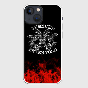 Чехол для iPhone 13 mini с принтом Avenged Sevenfold в Белгороде,  |  | Тематика изображения на принте: avenged sevenfold | band | metal | music | rock | атрибутика | группа | метал | музыка | рок