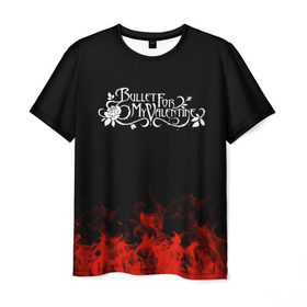 Мужская футболка 3D с принтом Bullet for my Valentine в Белгороде, 100% полиэфир | прямой крой, круглый вырез горловины, длина до линии бедер | Тематика изображения на принте: band | bullet for my valentine | metal | music | rock | атрибутика | группа | метал | музыка | рок