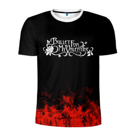 Мужская футболка 3D спортивная с принтом Bullet for my Valentine в Белгороде, 100% полиэстер с улучшенными характеристиками | приталенный силуэт, круглая горловина, широкие плечи, сужается к линии бедра | band | bullet for my valentine | metal | music | rock | атрибутика | группа | метал | музыка | рок