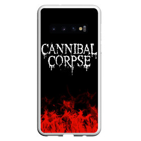 Чехол для Samsung Galaxy S10 с принтом Cannibal Corpse в Белгороде, Силикон | Область печати: задняя сторона чехла, без боковых панелей | Тематика изображения на принте: band | cannibal corpse | metal | music | rock | атрибутика | группа | метал | музыка | рок