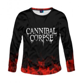 Женский лонгслив 3D с принтом Cannibal Corpse в Белгороде, 100% полиэстер | длинные рукава, круглый вырез горловины, полуприлегающий силуэт | band | cannibal corpse | metal | music | rock | атрибутика | группа | метал | музыка | рок