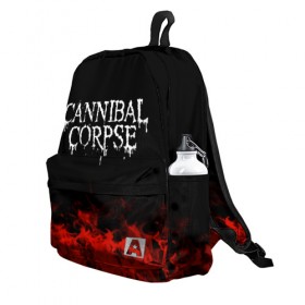 Рюкзак 3D с принтом Cannibal Corpse в Белгороде, 100% полиэстер | лямки с регулируемой длиной, сверху петелька, чтобы рюкзак можно было повесить на вешалку. Основное отделение закрывается на молнию, как и внешний карман. Внутри два дополнительных кармана, один из которых закрывается на молнию. По бокам два дополнительных кармашка | band | cannibal corpse | metal | music | rock | атрибутика | группа | метал | музыка | рок