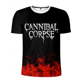 Мужская футболка 3D спортивная с принтом Cannibal Corpse в Белгороде, 100% полиэстер с улучшенными характеристиками | приталенный силуэт, круглая горловина, широкие плечи, сужается к линии бедра | band | cannibal corpse | metal | music | rock | атрибутика | группа | метал | музыка | рок