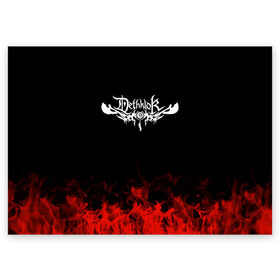 Поздравительная открытка с принтом Dethklok в Белгороде, 100% бумага | плотность бумаги 280 г/м2, матовая, на обратной стороне линовка и место для марки
 | band | dethklok | metal | music | rock | атрибутика | группа | метал | музыка | рок