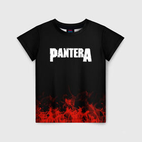 Детская футболка 3D с принтом Pantera в Белгороде, 100% гипоаллергенный полиэфир | прямой крой, круглый вырез горловины, длина до линии бедер, чуть спущенное плечо, ткань немного тянется | band | metal | music | pantera | rock | атрибутика | группа | метал | музыка | рок