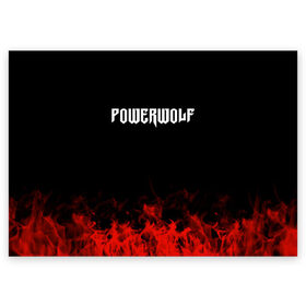Поздравительная открытка с принтом Powerwolf в Белгороде, 100% бумага | плотность бумаги 280 г/м2, матовая, на обратной стороне линовка и место для марки
 | band | metal | music | powerwolf | rock | атрибутика | группа | метал | музыка | рок
