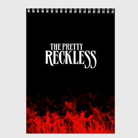 Скетчбук с принтом The Pretty Reckless в Белгороде, 100% бумага
 | 48 листов, плотность листов — 100 г/м2, плотность картонной обложки — 250 г/м2. Листы скреплены сверху удобной пружинной спиралью | Тематика изображения на принте: band | metal | music | rock | the pretty reckless | атрибутика | группа | метал | музыка | рок