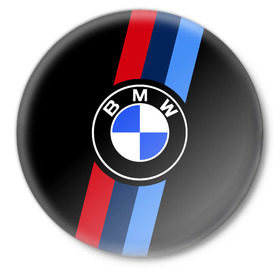 Значок с принтом BMW 2018 M Sport в Белгороде,  металл | круглая форма, металлическая застежка в виде булавки | bmw | bmw motorsport | bmw performance | carbon | m | motorsport | performance | sport | бмв | карбон | моторспорт | спорт