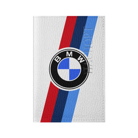 Обложка для паспорта матовая кожа с принтом BMW M SPORT в Белгороде, натуральная матовая кожа | размер 19,3 х 13,7 см; прозрачные пластиковые крепления | Тематика изображения на принте: bmw | bmw motorsport | bmw performance | carbon | m | motorsport | performance | sport | бмв | карбон | моторспорт | спорт