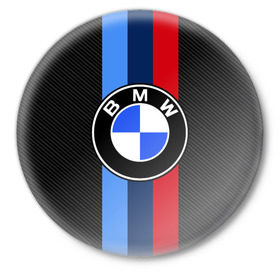 Значок с принтом BMW Motorsport Carbon в Белгороде,  металл | круглая форма, металлическая застежка в виде булавки | Тематика изображения на принте: bmw | bmw motorsport | bmw performance | carbon | m | motorsport | performance | sport | бмв | карбон | моторспорт | спорт