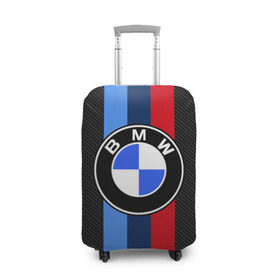 Чехол для чемодана 3D с принтом BMW Motorsport Carbon в Белгороде, 86% полиэфир, 14% спандекс | двустороннее нанесение принта, прорези для ручек и колес | bmw | bmw motorsport | bmw performance | carbon | m | motorsport | performance | sport | бмв | карбон | моторспорт | спорт
