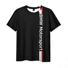 Мужская футболка 3D с принтом BMW Motorsport в Белгороде, 100% полиэфир | прямой крой, круглый вырез горловины, длина до линии бедер | bmw | бмв | марка | машины