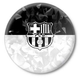 Значок с принтом FC Barca Black Collection в Белгороде,  металл | круглая форма, металлическая застежка в виде булавки | fc barcelona | fcb | барселона | спорт | спортивные | футбол | футбольный клуб