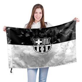 Флаг 3D с принтом FC Barca Black Collection в Белгороде, 100% полиэстер | плотность ткани — 95 г/м2, размер — 67 х 109 см. Принт наносится с одной стороны | fc barcelona | fcb | барселона | спорт | спортивные | футбол | футбольный клуб