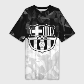 Платье-футболка 3D с принтом FC Barca Black Collection в Белгороде,  |  | Тематика изображения на принте: fc barcelona | fcb | барселона | спорт | спортивные | футбол | футбольный клуб