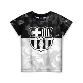 Детская футболка 3D с принтом FC Barca Black Collection в Белгороде, 100% гипоаллергенный полиэфир | прямой крой, круглый вырез горловины, длина до линии бедер, чуть спущенное плечо, ткань немного тянется | Тематика изображения на принте: fc barcelona | fcb | барселона | спорт | спортивные | футбол | футбольный клуб