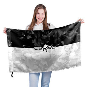 Флаг 3D с принтом CS GO Black Collection в Белгороде, 100% полиэстер | плотность ткани — 95 г/м2, размер — 67 х 109 см. Принт наносится с одной стороны | counter strike | cs | cs go | global | go.offensive | шутер