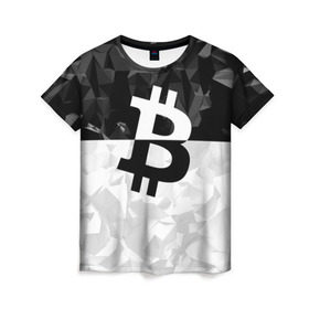 Женская футболка 3D с принтом BITCOIN Black Collection в Белгороде, 100% полиэфир ( синтетическое хлопкоподобное полотно) | прямой крой, круглый вырез горловины, длина до линии бедер | bitcoin | btc | crypto | miner | mining | биткоин | валюта | деньги | криптовалюта | майнинг | цифровое золото