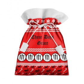 Подарочный 3D мешок с принтом Праздничный Three Days Grace в Белгороде, 100% полиэстер | Размер: 29*39 см | Тематика изображения на принте: 
