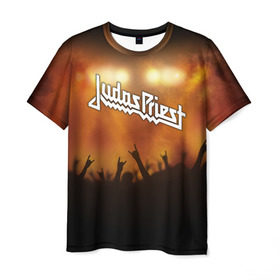 Мужская футболка 3D с принтом Judas Priest в Белгороде, 100% полиэфир | прямой крой, круглый вырез горловины, длина до линии бедер | band | judas priest | metal | music | rock | атрибутика | метал | музыка | рок