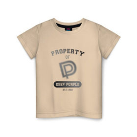 Детская футболка хлопок с принтом Property of Deep Purple в Белгороде, 100% хлопок | круглый вырез горловины, полуприлегающий силуэт, длина до линии бедер | 