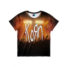 Детская футболка 3D с принтом Korn в Белгороде, 100% гипоаллергенный полиэфир | прямой крой, круглый вырез горловины, длина до линии бедер, чуть спущенное плечо, ткань немного тянется | 