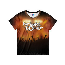 Детская футболка 3D с принтом My Chemical Romance в Белгороде, 100% гипоаллергенный полиэфир | прямой крой, круглый вырез горловины, длина до линии бедер, чуть спущенное плечо, ткань немного тянется | Тематика изображения на принте: 