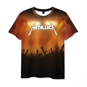 Мужская футболка 3D с принтом Metallica в Белгороде, 100% полиэфир | прямой крой, круглый вырез горловины, длина до линии бедер | band | metal | metallica | music | rock | атрибутика | метал | музыка | рок
